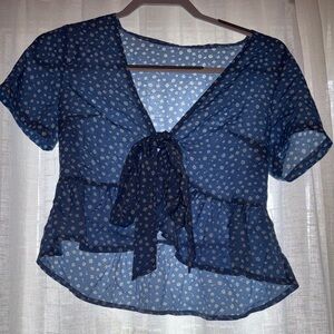 Blue Floral Women's Top